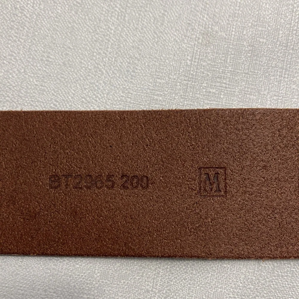 Fossil Womens Wide Leather‎ Belt M Brown Brushed Brass Buckle Classic